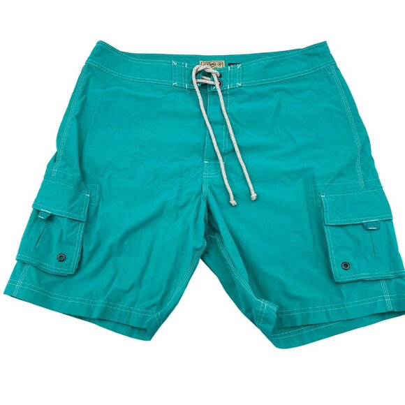 J. Crew The Original Longboard Cargo Swim Shorts Turquoise size 36 - Picture 1 of 6